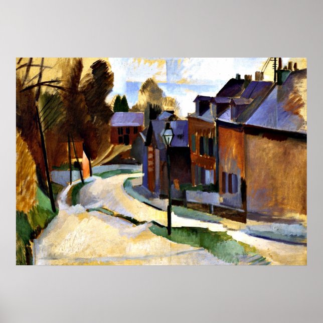 Póster Robert Delaunay art: Estrada em Laon (Frente)