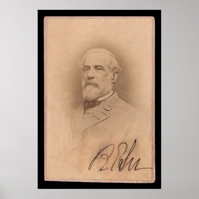 Póster Robert E. Lee Assinado Com O Cartão 1860 (Frente)