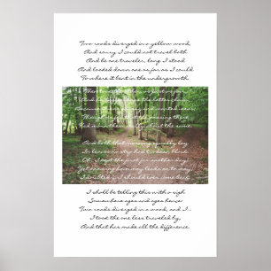 Póster Robert Frost - a estrada não tomada