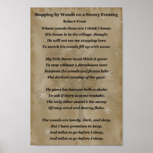 Poster Robert Frost, Parando por Woods