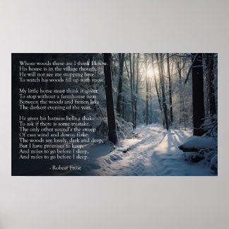 Poster Robert Frost: Parando por Woods numa Noite Neve