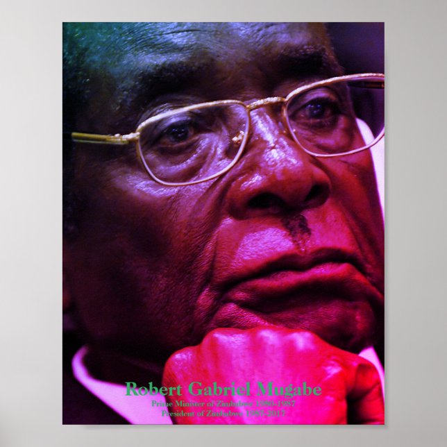 Poster Robert G. Mugabe, Presidente do Zimbabué (Frente)