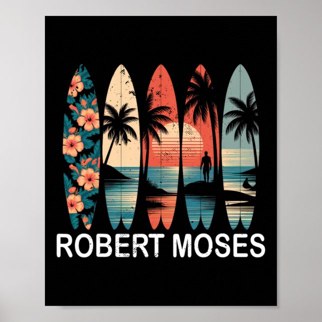 Poster Robert Moses Surfboard Surfing Retro _1  (Frente)