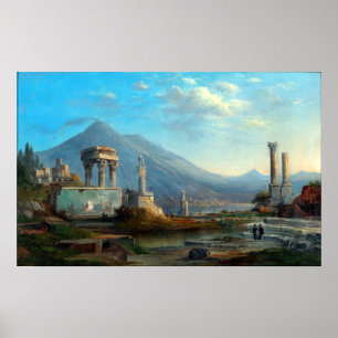 Poster Robert S. Duncanson Vesúvio e Pompeia