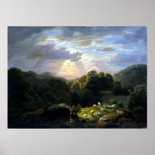 Poster Robert S. Paisagem Duncanson com Ovinos