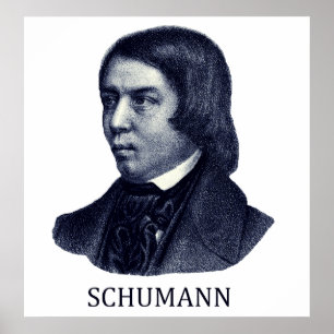 Póster Robert Schumann, azul