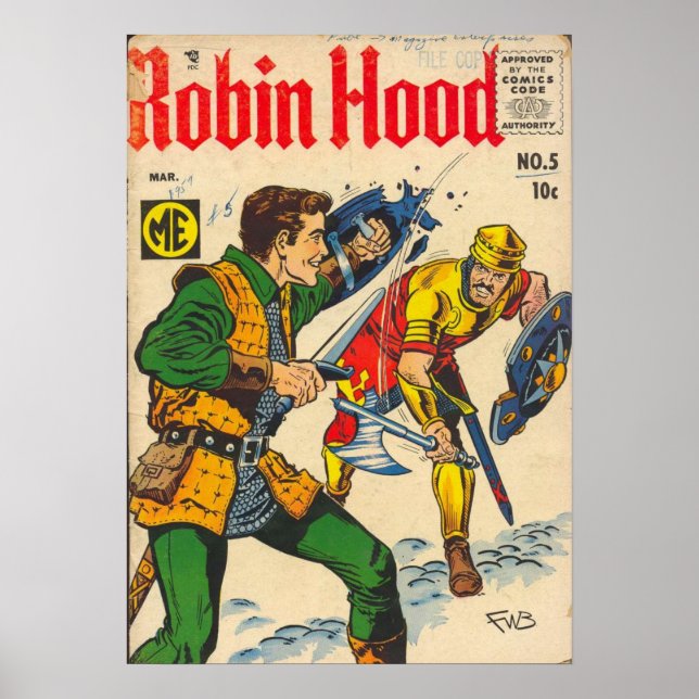 Poster Robin Hood Vintage Arte Cobrir (Frente)