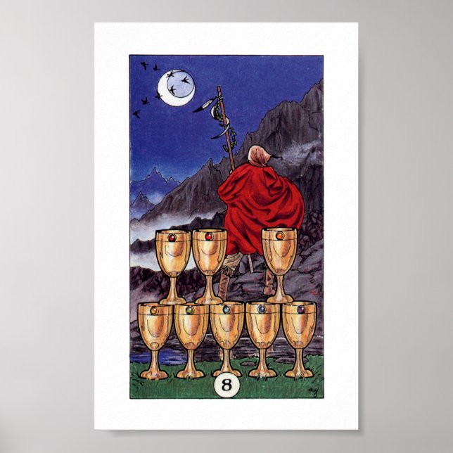 Póster Robin Wood Tarot - 8 Copas (Frente)