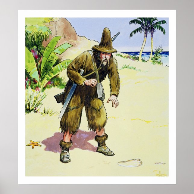 Póster Robinson Crusoe, de "Peeps into the Past", publi (Frente)