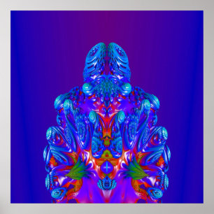 Póster Robô Azul abstrato
