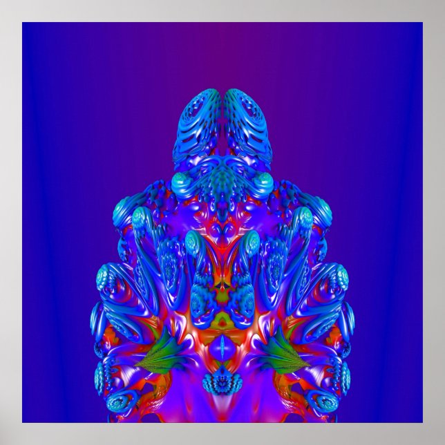 Póster Robô Azul abstrato (Frente)