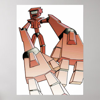 Poster Robô com as mãos fora de controle