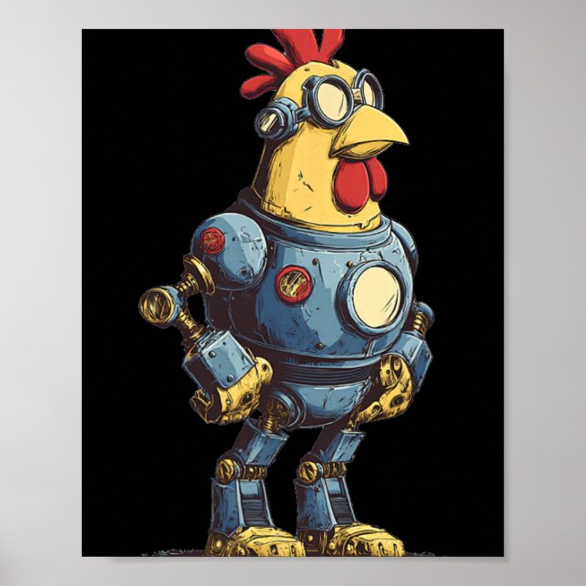 Poster Robô de Frango Incrível Para Amantes de Animais do (Frente)