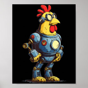 Poster Robô de Frango Incrível Para Amantes de Animais do