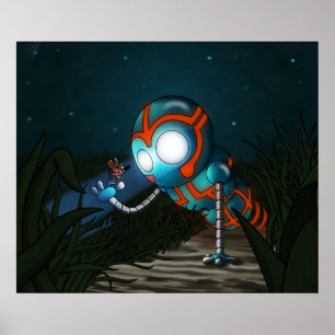 Póster Robô e Borboleta