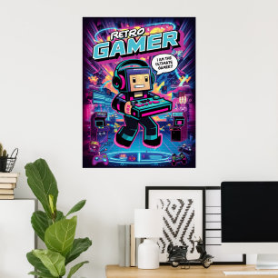 Poster Robô Gamer Retrô