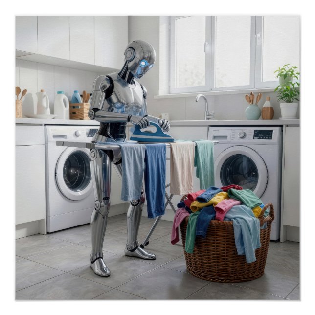 Póster Robô Passando Roupas (Frente)