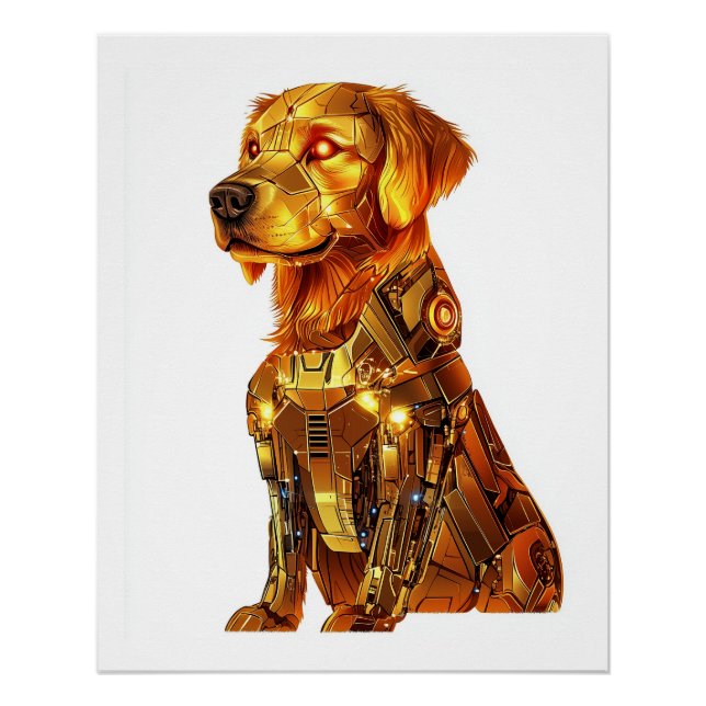 Póster Robô Retriever - Cão Mecha Futurista (Frente)