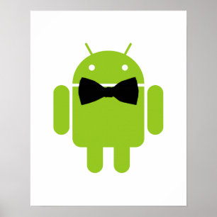 Póster Robô verde formal do Android de Atire