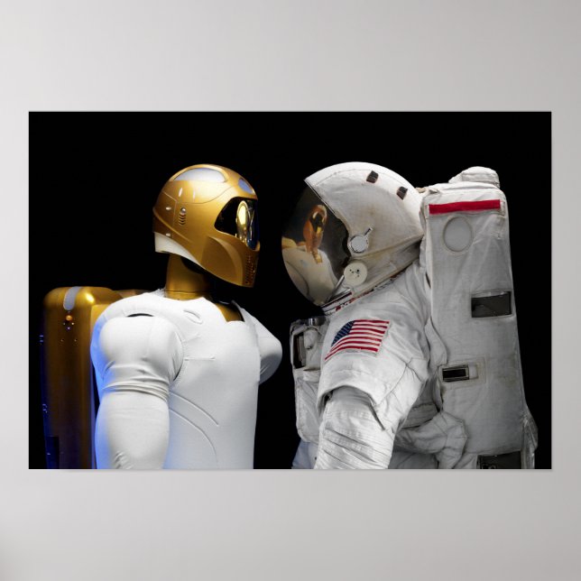 Póster Robonaut 2, um hel astronauta humanoide com destre (Frente)