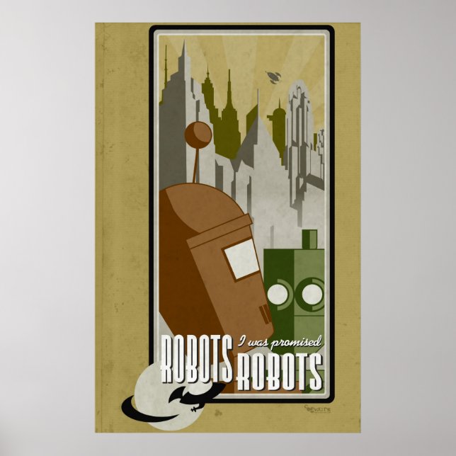 Póster Robôs! Prometeram-me robôs! (Frente)