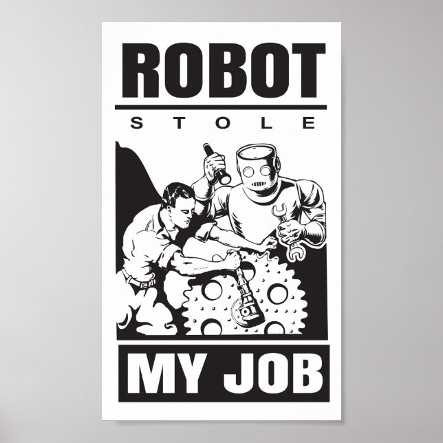 Poster 🤖 robôs roubaram meu emprego (Frente)