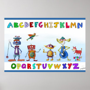Póster Robot Alphabet by Jerry Hunt
