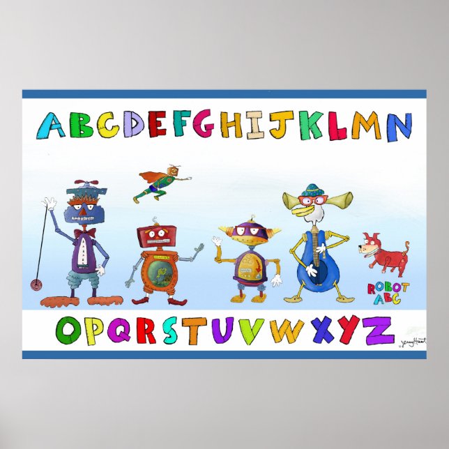 Póster Robot Alphabet by Jerry Hunt (Frente)