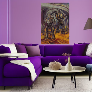 Poster Robot mech em um planeta de alienígena AI Art Po