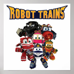 Poster Robot Trains Mostra crianças
