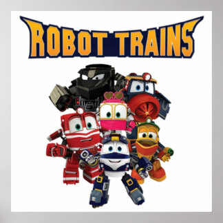 Poster Robot Trains Mostra crianças