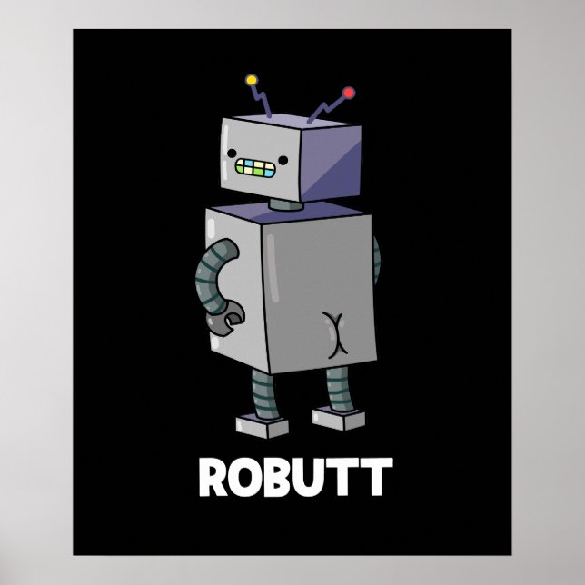 Poster Robutt Funny Robot Pun Dark BG (Frente)