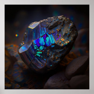 Poster Roca de Opala Boulder Azul Turquesa Inspirada