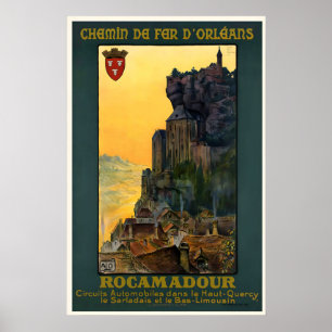 Poster Rocamadour França Cartaz de Viagem Vintage Impress