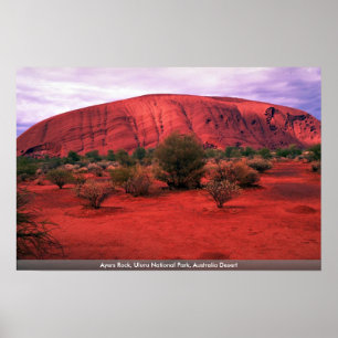 Poster Rocha de Ayers, parque nacional de Uluru, deserto