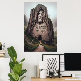 Poster Rocha Divina: Jesus Gravado O Senhor É Minha Rocha