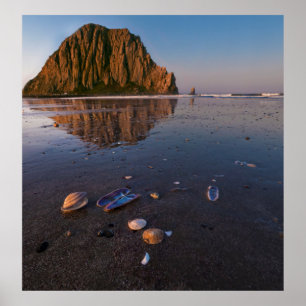 Poster Rocha Morro Refletindo Em Areia Molhada