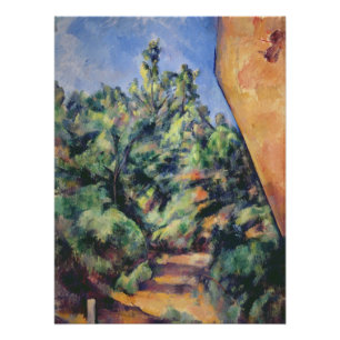 Póster Rocha vermelha de Paul Cezanne , c.1895 (óleo em