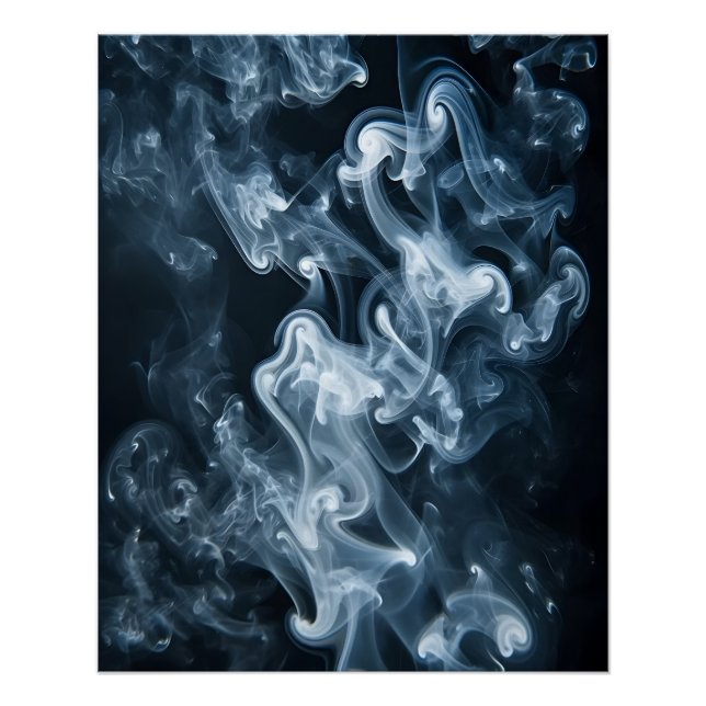 Póster Rochas De Fumo Em Arte Digital A Preto E Branca (Frente)