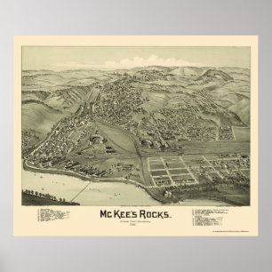 Poster Rochas de McKee, Mapa Panorâmico PA - 1901