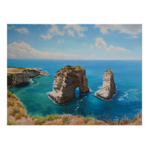Póster Rochas de Pombo, Beirute - Serenidade Costeira