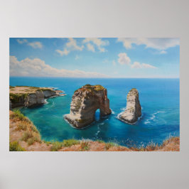 Poster Rochas de Pombo, Beirute - Serenidade Costeira