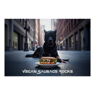 PÓSTER ROCHAS DE SALSICHA VEGANA - DIVERTIDO