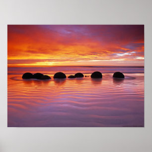 Póster Rochas do por do sol