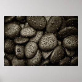 Poster Rochas do rio com gotas de chuva