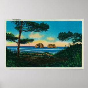 Poster Rochas gêmeas em Oregon CoastCoast