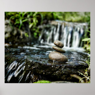 Póster Rochas lisas com cachoeira