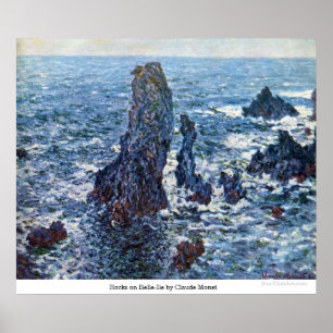 Poster Rochas no Belle-Ile por Claude Monet