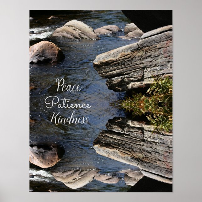 Poster Rochas no Stream Nature Abstrato Inspirational (Frente)
