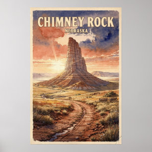 Poster Rochester Chimney Nebraska Viagem Vintage